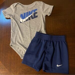 Nike | Logo Bodysuit & Shorts Set | 18 mo